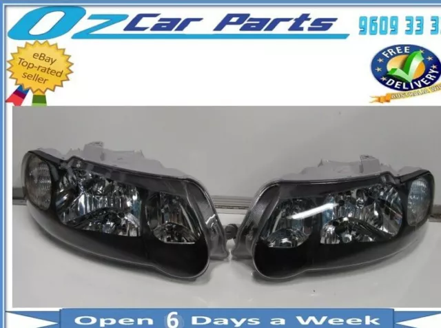BLACK SS HEADLIGHTS NEW LEFT and RIGHT SIDE PAIR FOR UTE HOLDEN COMMODORE VU NEW