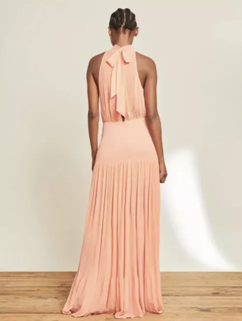 NWT Veronica Beard Lilliana Maxi Dress Bright Coral Halter Size US 10 $698