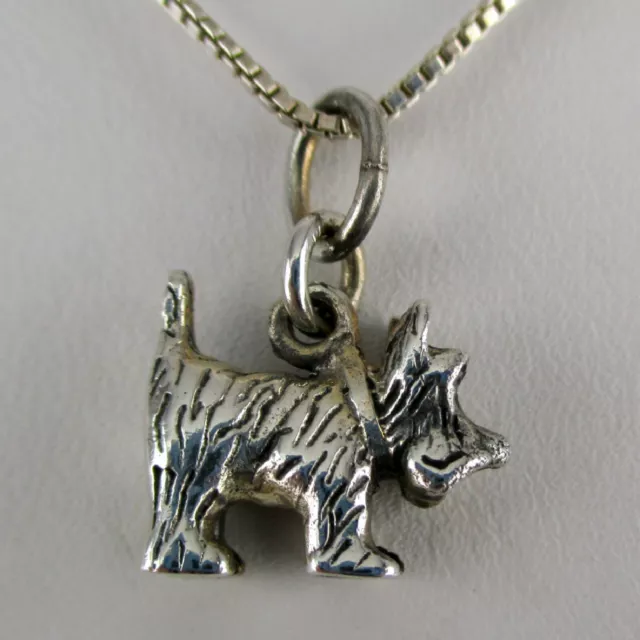 Sterling Silver SCOTTIE DOG Charm for Bracelet OZ Scottish Terrier TOTO Vintage