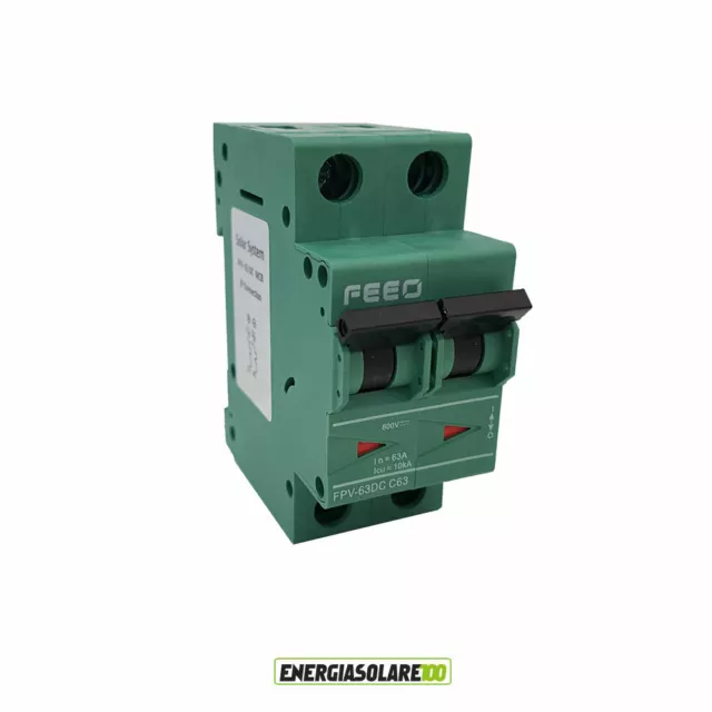 Interruttore Automatico Magnetotermico in corrente continua 63A 2P 800VDC