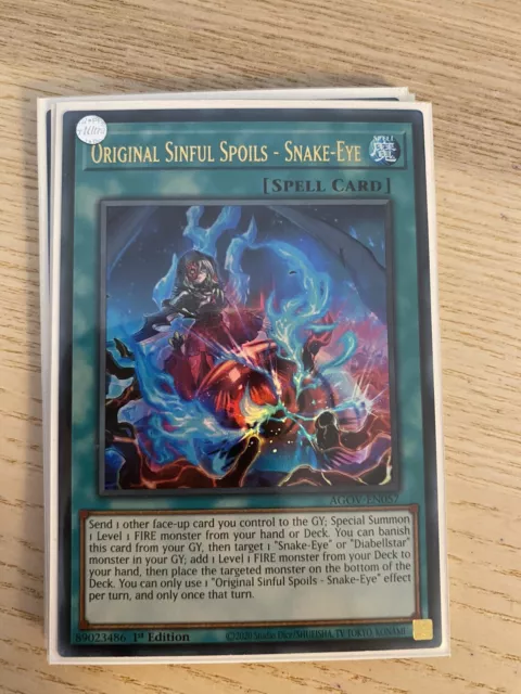 Original Sinful Spoils - Snake-Eye - AGOV-EN057 - Ultra Rare 1st Edition YUGIOH