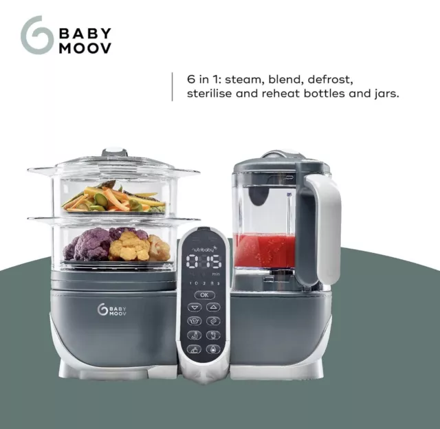 Babymoov Nutribaby Plus + Baby Food Prep Machine Blender Steamer Food Processor 2