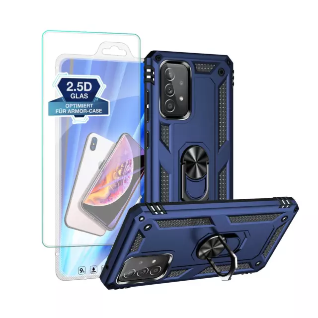 Armor Hülle für Samsung Galaxy A52 A52s 5G Outdoor Panzer Displayglas Schutz 9H 2