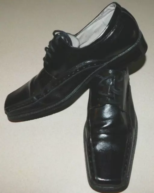 STACY ADAMS SHOES 10.5 Mens Black Leather Dress Formal Shoes Size 10.5 ...