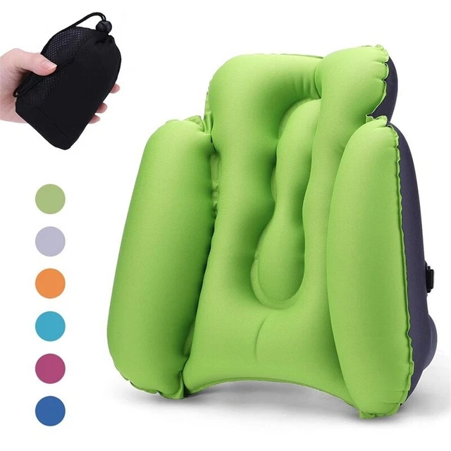 Inflatable Support Back Pillow Lumbar Cushion Camping Hiking Office Chair Car