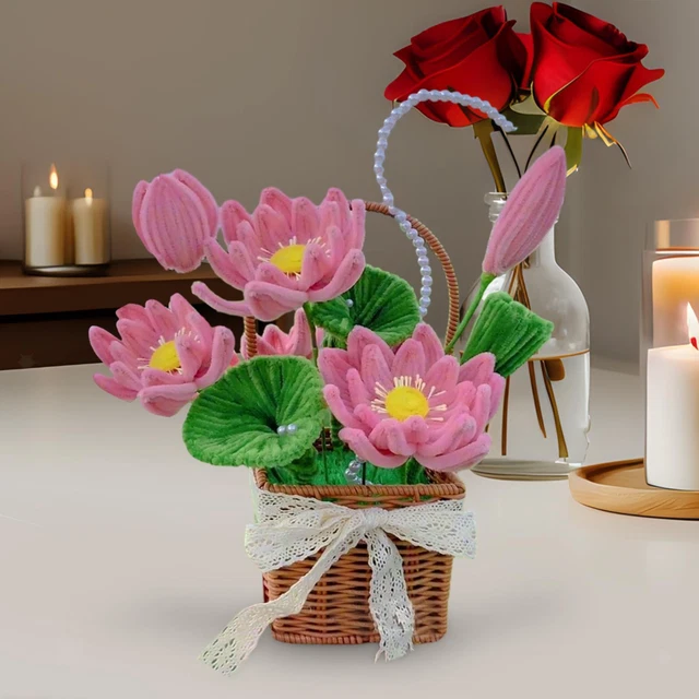 Matériel de fabrication de bouquets de lotus pour cadeaux de Saint-Valentin,
