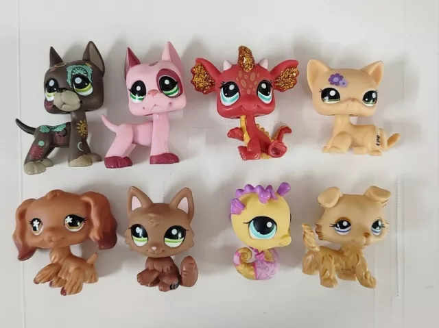 8pcs/lot LPS Toys Littlest Pet Shop Short Hair Cat Dragon Animal Figures 027