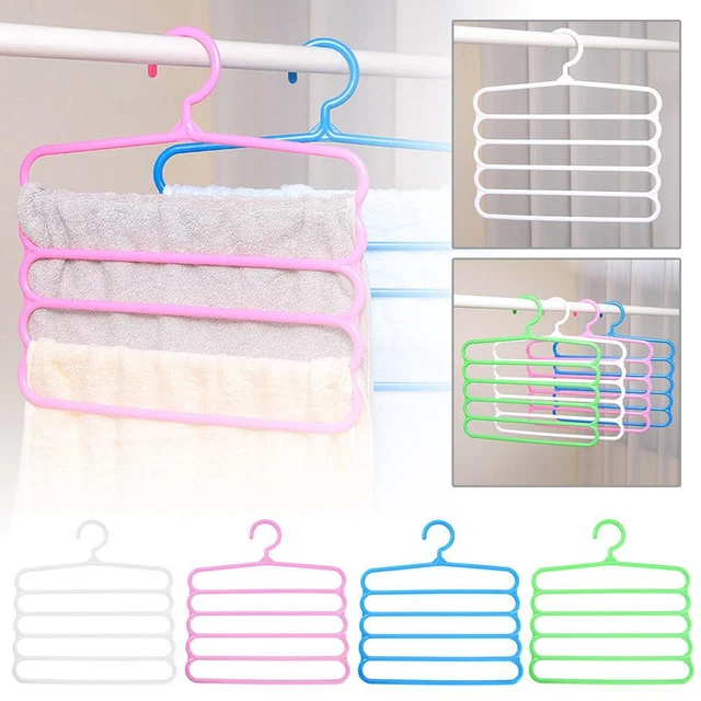 Clothes Pants Trouser Coat Hanger Multi Layer Storage Rack Closet Organizer✨f
