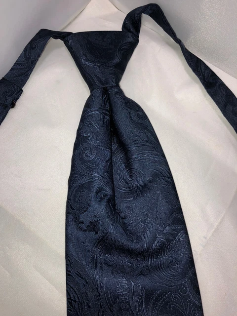 New Navy Blue Paisley Pretied Mens Long Neck Tie Wedding Prom Formal markystore