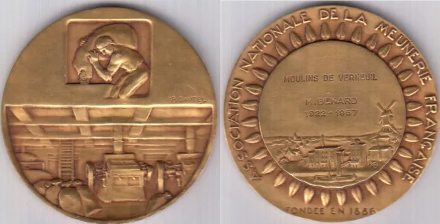 Médaille en bronze Doré association de la meunerie Française