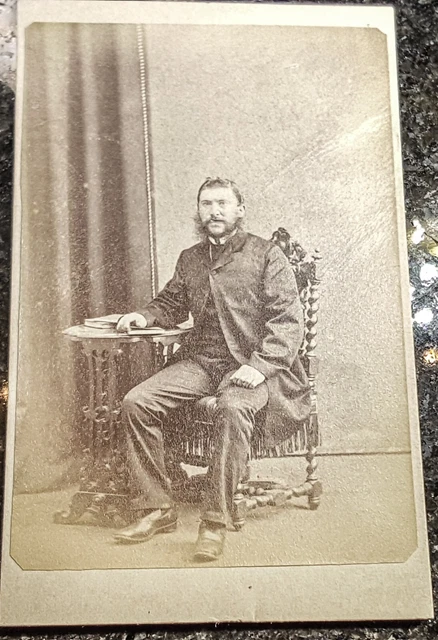 Antique Photograph portrait of man with sideburns, CDV, mid 19th century.