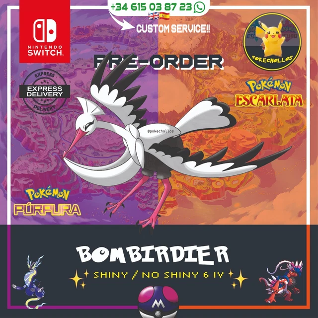 BOMBARDIER SHINY OR NOT Pokemon Scarlet Scarlet Purple Purple £2.78