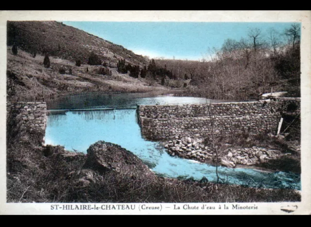 SAINT-HILAIRE-LE-CHATEAU (23) DEVERSOIR du MOULIN à eau / MINOTERIE en 1937