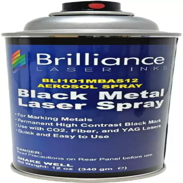 Brilliance Laser Inks - Black Metal Laser Marking Spray - 2oz Aerosol -  BLI101