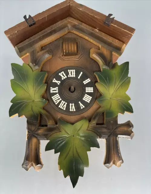 Vintage Wood Black Forest Cuckoo Clock L 9" W 6" Parts Only