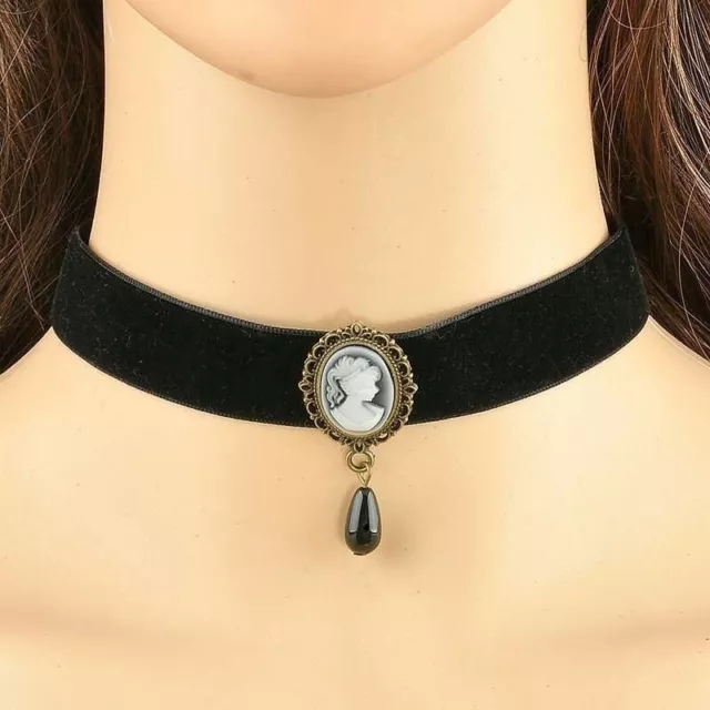 Gothic Black Lace Necklace Collar Choker Halloween Retro Vintage Chain Vampire