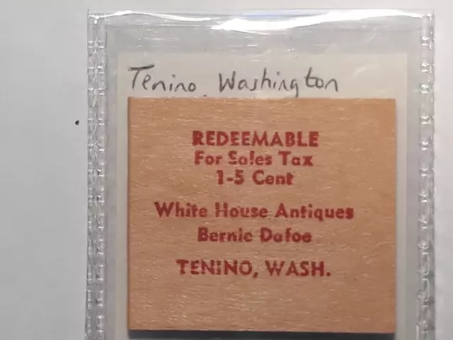 Tenino, Washington wooden tribute sales tax token