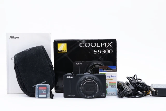 【Near MINT in BOX】　Nikon COOLPIX S9300 16.0MP 18x GPS Digital Camera Black JAPAN