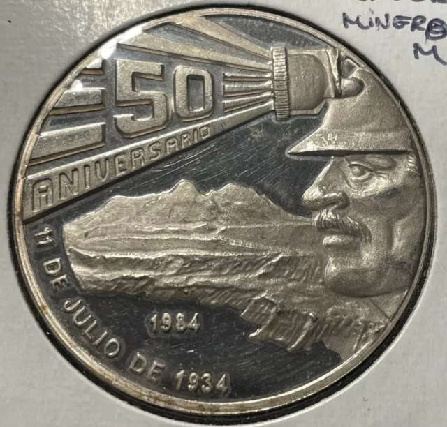 1984 50th Ann Trabajadores Mineros Silver Medal (Casa De Moneda)