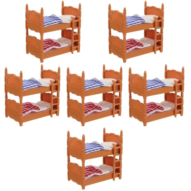 6 PCS DOLLHOUSE Baby Room Furniture Simulation Bed Food Play £39.15