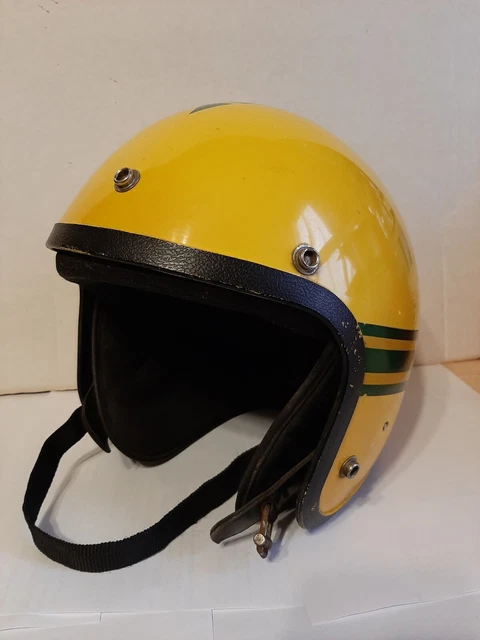 Vintage 1970's JOHN DEERE Motorcycle Snowmobile Open Face Helmet Racing Restore