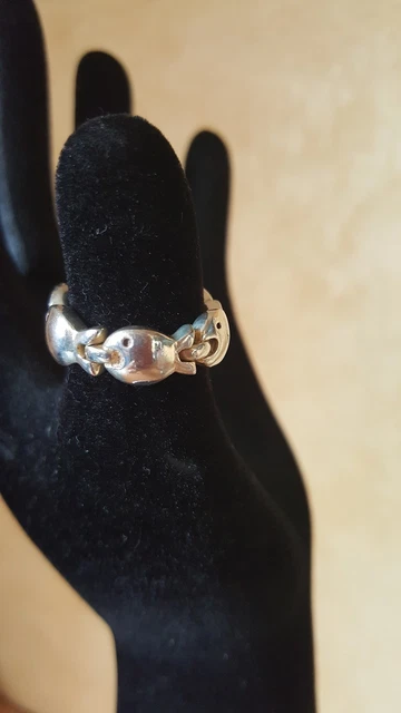 Bague Cocktail Clio Blue En Argent Massif 925 - Motif Poisson Avec émail - Taille 55/56 - Neuf Sans Boîte