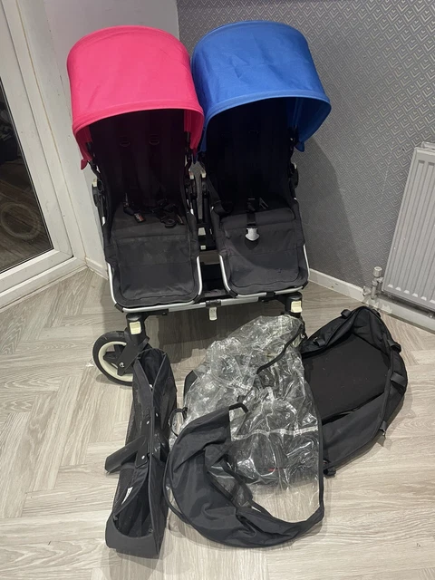 Bugaboo Burro Duo con cuna de transporte Doble cochecito cochecito cochecito