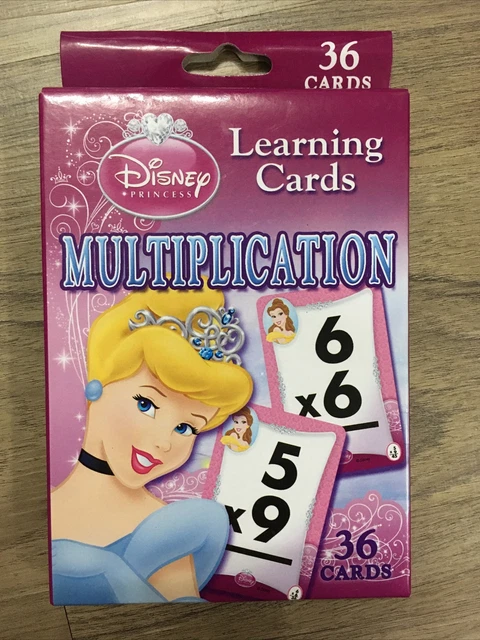 Princess Multiplication Table DISNEY PRINCESS MULTIPLICATION Learning Cards Numbers 36 Cards ...