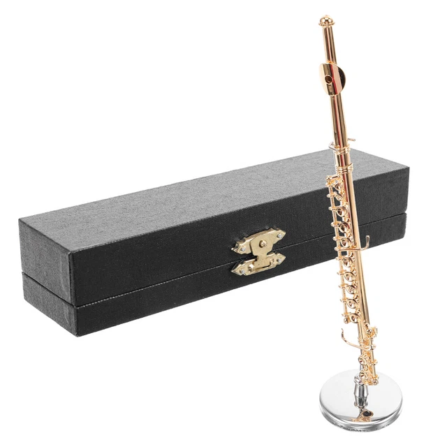 Miniatura Flauta de Cobre Instrumento Musical Modelo Mini Flauta Adorno Niños Fingir