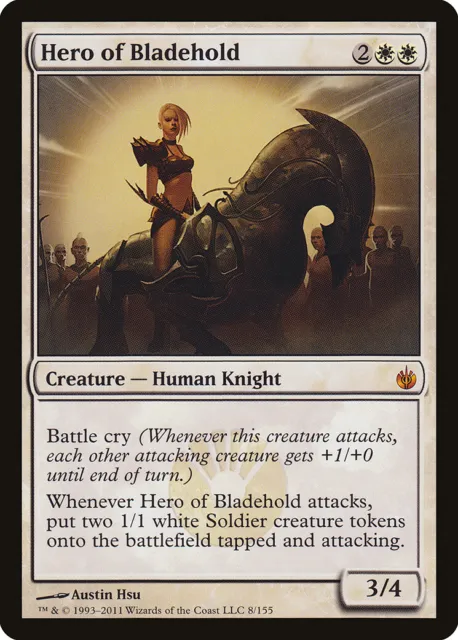 Hero of Bladehold Mirrodin Besieged PLD White Mythic Rare MAGIC CARD ABUGames