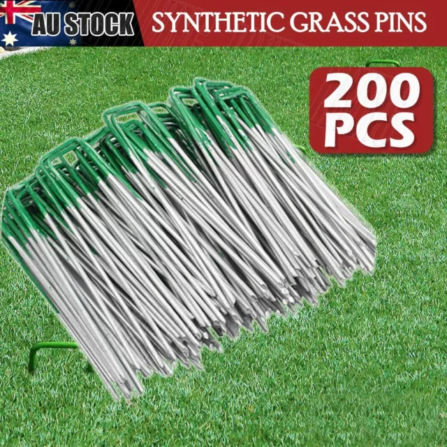 100-500PC Artificial Turf Pad U Peg Synthetic Lawn Pegs Pins Fake Grass Weed Mat