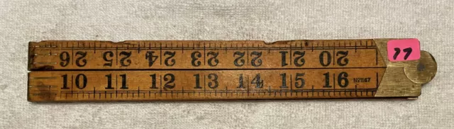 Vintage RABONE England Boxwood & Brass Folding Ruler " Yard " 36 inch   077