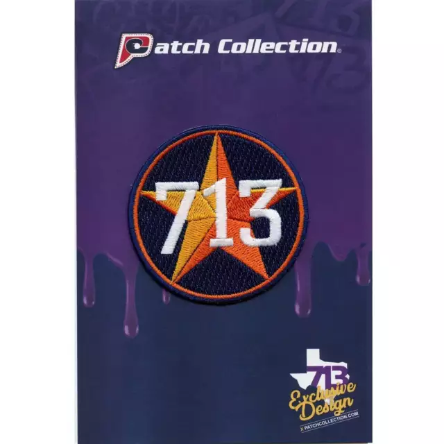 Houston Texas 713 Naranja Estrella Logo Bordado Termoadhesivo Parche