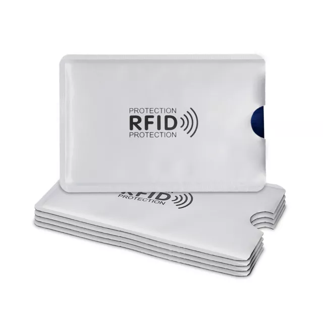 5x Étui carte bancaire - Set protège carte en plastique avec protection RFID