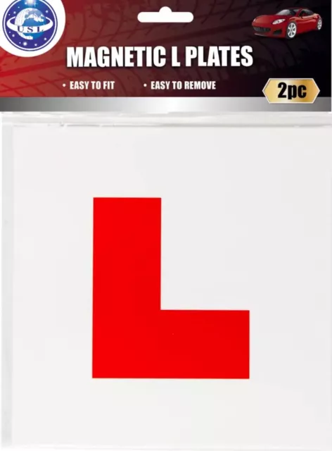 2 x FULLY MAGNETIC DVLA Approved L PLATES SECURE Easy To Put On And Remove