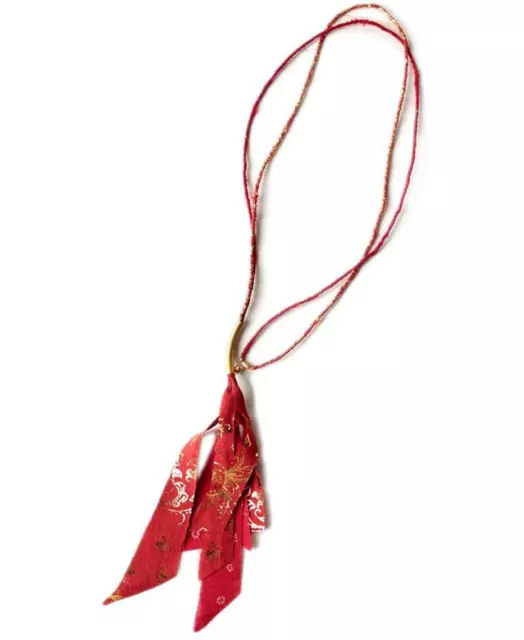 Kapital french cloth linen Fringe Necklace red brand new