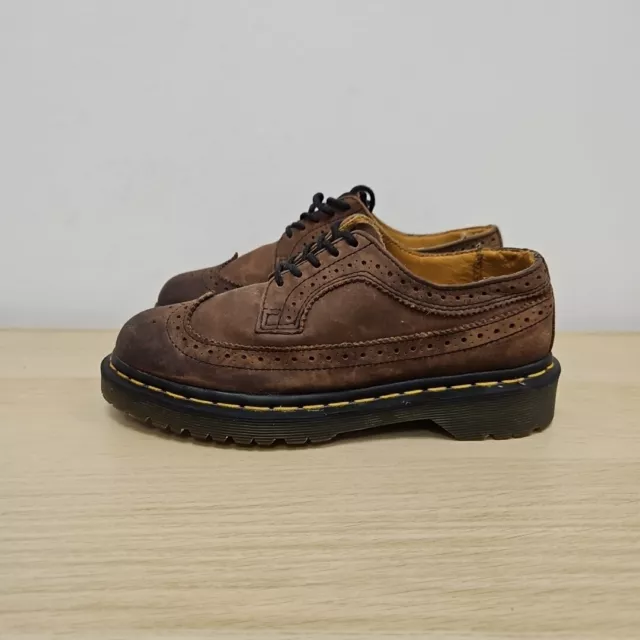 DR MARTENS 3989 Brown Leather Wingtip Oxford Shoes Size Uk 4 Eu 37