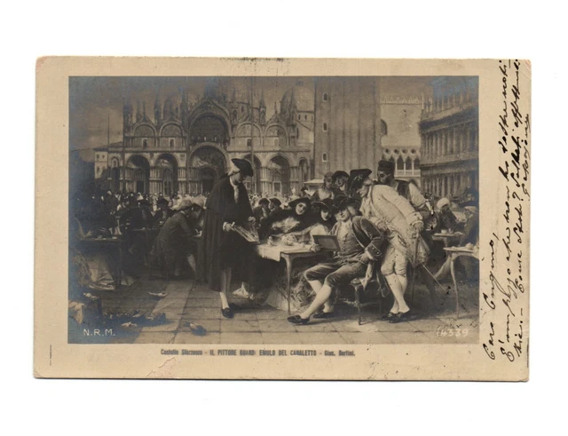 QUADRO DI GIUSEPPE Bertini Che Raffigura Il Pittore Guardi A Venezia