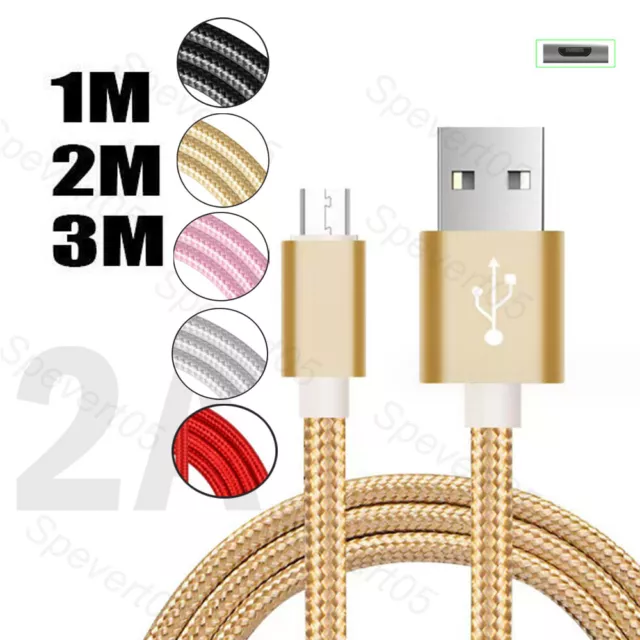 1M 2M 3M Micro USB-C Kabel Schnellladegerät langes Ladekabel für Android Samsung