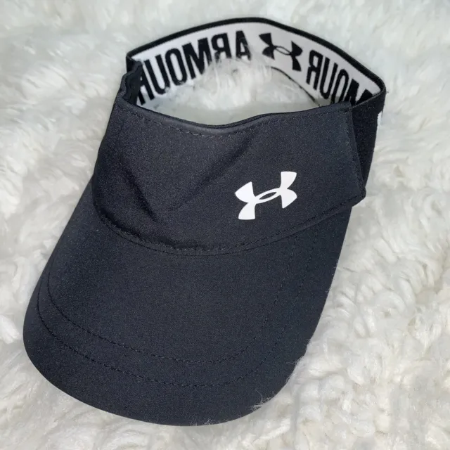 Under Armour Women’s One Size Black with White Athletic Tennis Golf Sun Visor