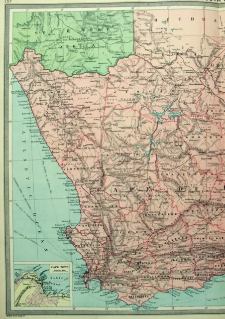 Union of South Africa - Western - Large Original 1926 Map by George Philip. 2