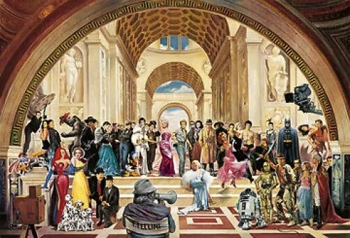 Renato Casaro art picture print poster 100 years of film movie stars gathered