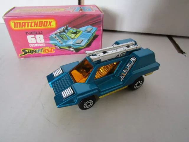 Matchbox Superfast No68 Cosmobile Car Blue IN EXCELLENT BOX  Original Box.