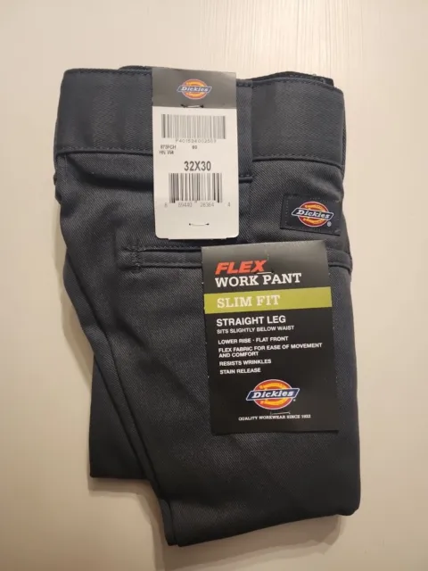 Dickies Men's Pants Slim Fit Straight Leg Wrinkle Resistant Durable Work  Pants
