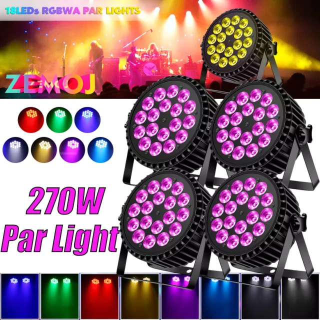 18LED 270W Par Light DMX512 RGBW 4IN1 Beam PAR Stage Lighting Party  Uplights