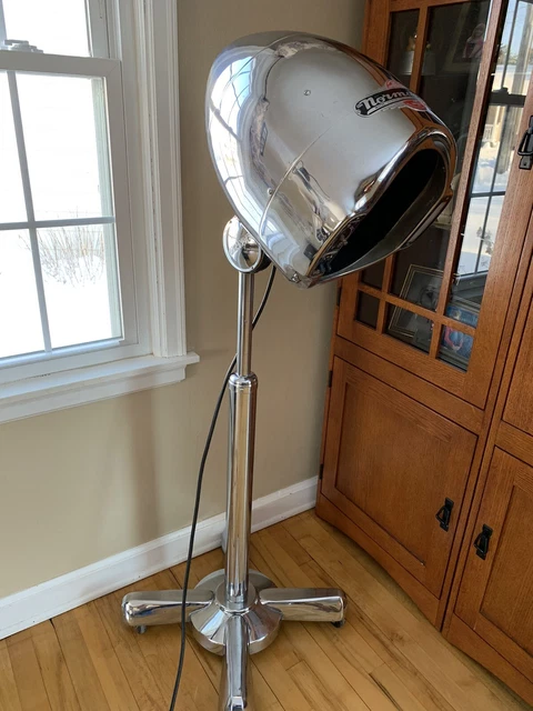 VINTAGE 1950S ART Deco MCM Normandie Up Right Chrome Hair Dryer