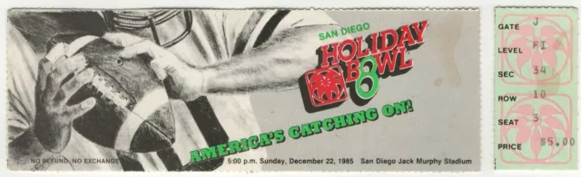 1985 HOLIDAY BOWL ticket stub ARKANSAS RAZORBACKS asu sun devils Detached 12/22