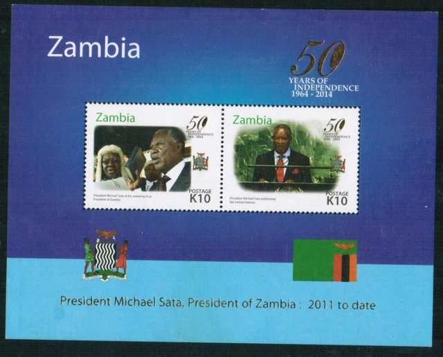 D004 – Sambia – Mi. 1769/1770 im Block – 50 Jahre Unabhängigkeit - **