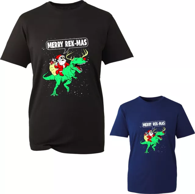 Merry Rex Mas T-Shirt Santa Riding A T-Redx Dinosaur Christmas Tyrannosaurus Top