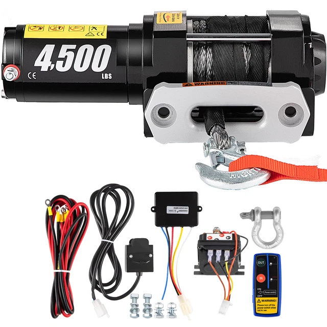 Treuil Électrique 12V 4000 Lbs TKSE - Câble 15m Acier - Télécommande Sans Fil - ATV Voiture